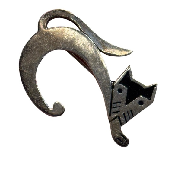 Taxco vintage TS-79 sterling silver 925 fancy cat brooch - Picture 2 of 4